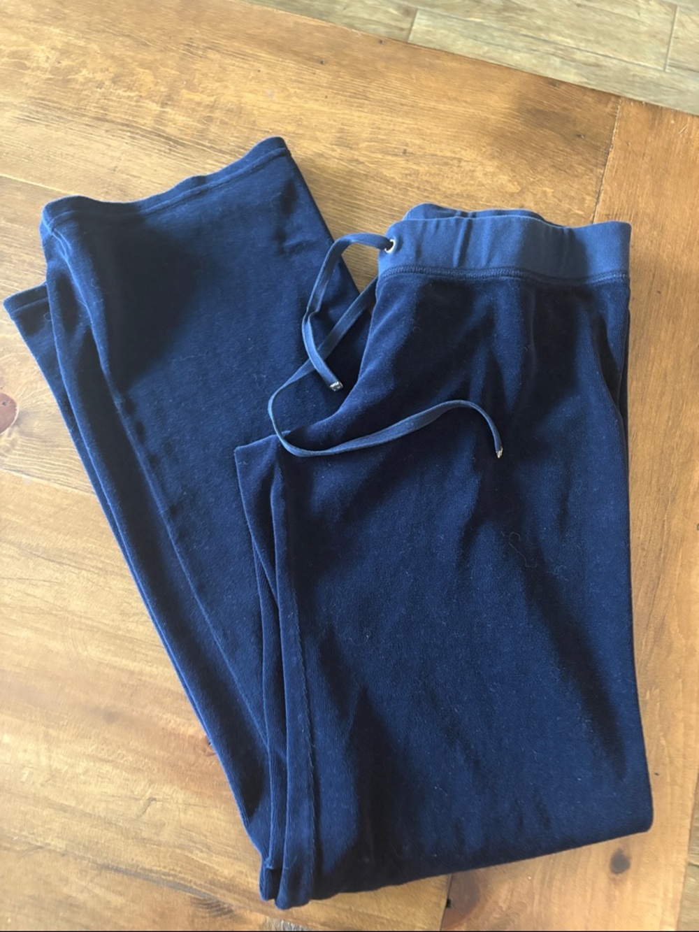 Juicy Couture Navy Velour Jogger Pants with Drawstring